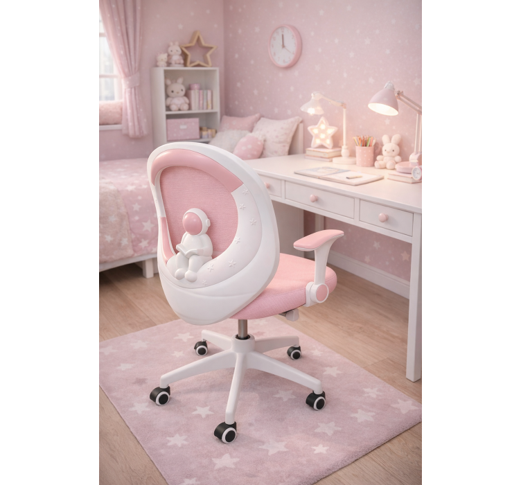 Крісло обертове дитяче PERFECT KIDS ASTRONAUT PINK2